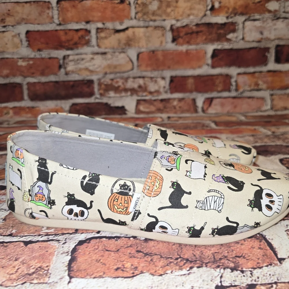 Toms Cream Halloween Slip-Ons
